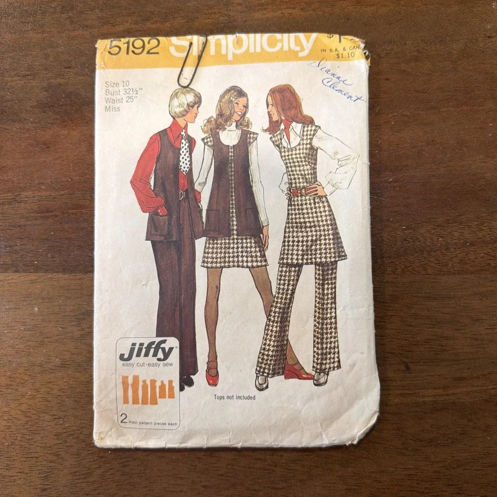 Six Vintage Simplicity Patterns From The 1970S Size 10 Misses